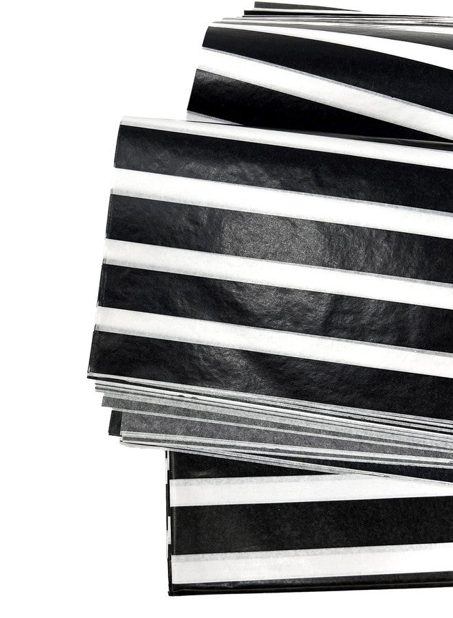 GiftWrap Etc. Premium Tissue Paper Black & White Stripes Tissue Paper 20 X 30-24 Sheet - Image 2